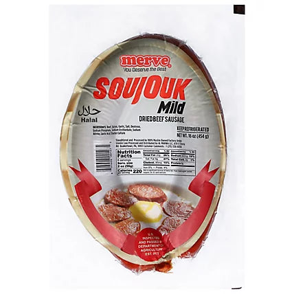 Merve Beef Soujouk Mild - 1LB