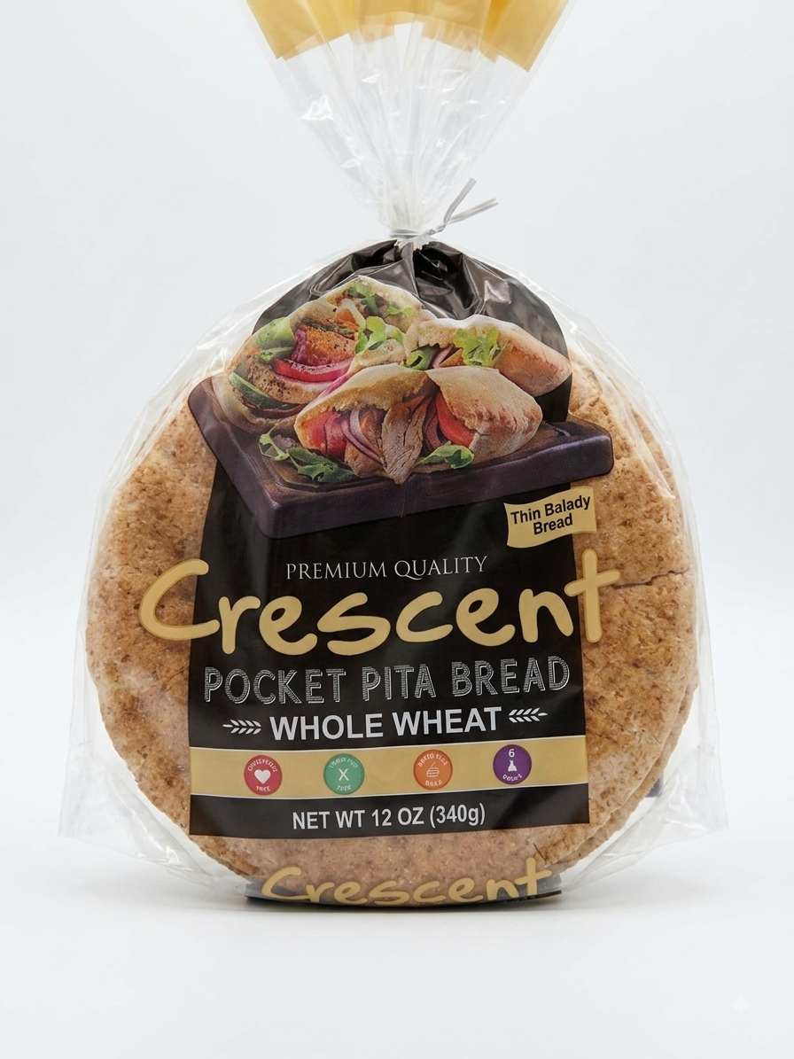 Crescent Premium Quality Pocket Pita Bread (Whole Wheat)