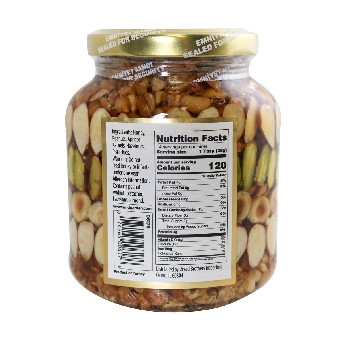 Honey with Nuts, Wild Garden (14 oz, 400g)